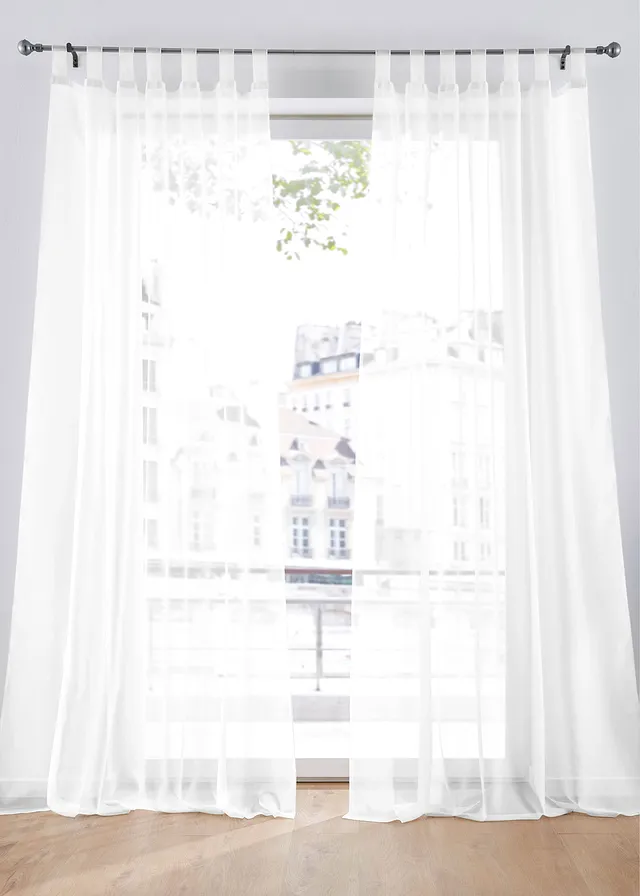Gordijn van lichte voile (2 stuks) • wit • bonprix online shop