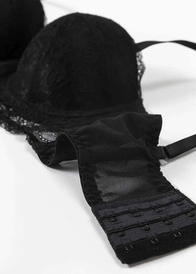Soutien-gorge balconnet en dentelle, Couleur: noir