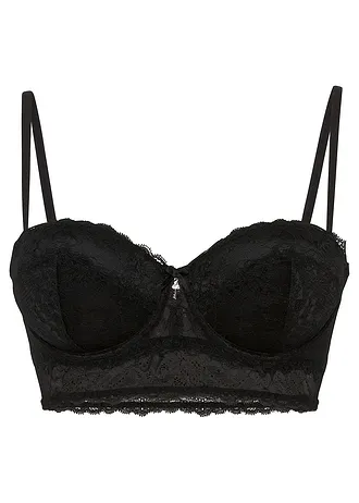 Balkonetová podprsenka z krajky • černá • bonprix obchod
