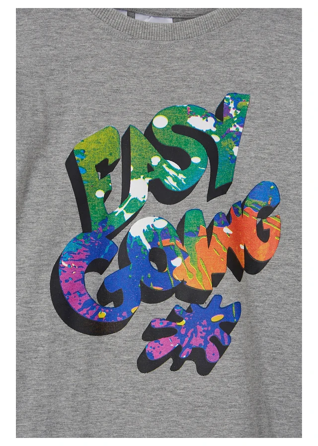 Pyjama met biologisch katoen (2-dlg. set), Kleur: lichtgrijs gemêleerd-donkerblauw