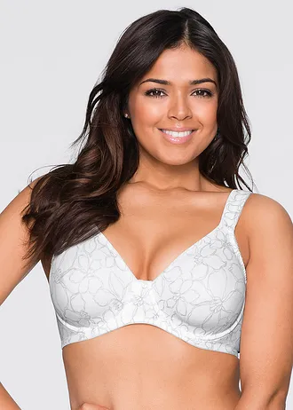 Soutien-gorge minimiseur à bretelles rembourrées, Couleur: argenté mat/gris foncé imprimé