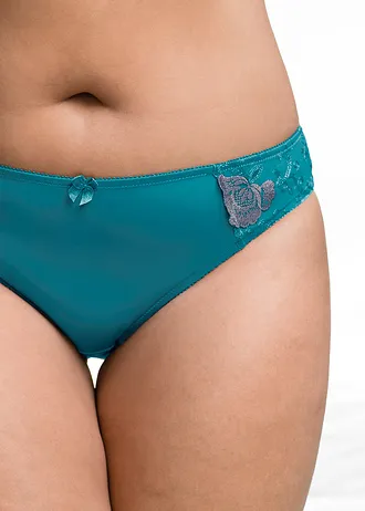 Slip met borduursel (set van 2), Kleur: kobaltturkoois+grijs gebloemd