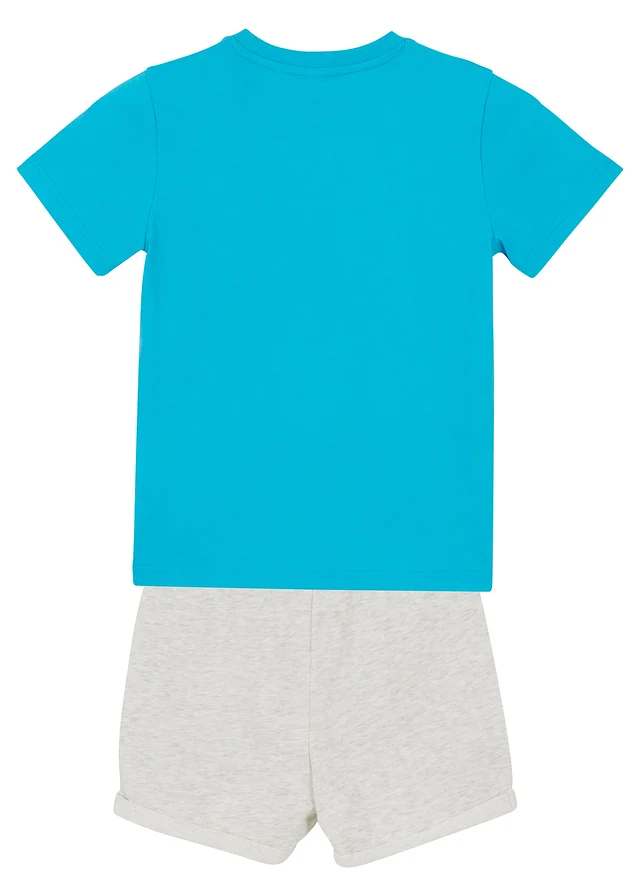 T-shirt et short (ens. 2 pces) • turquoise + écru chiné • product-page.page-title-suffix
