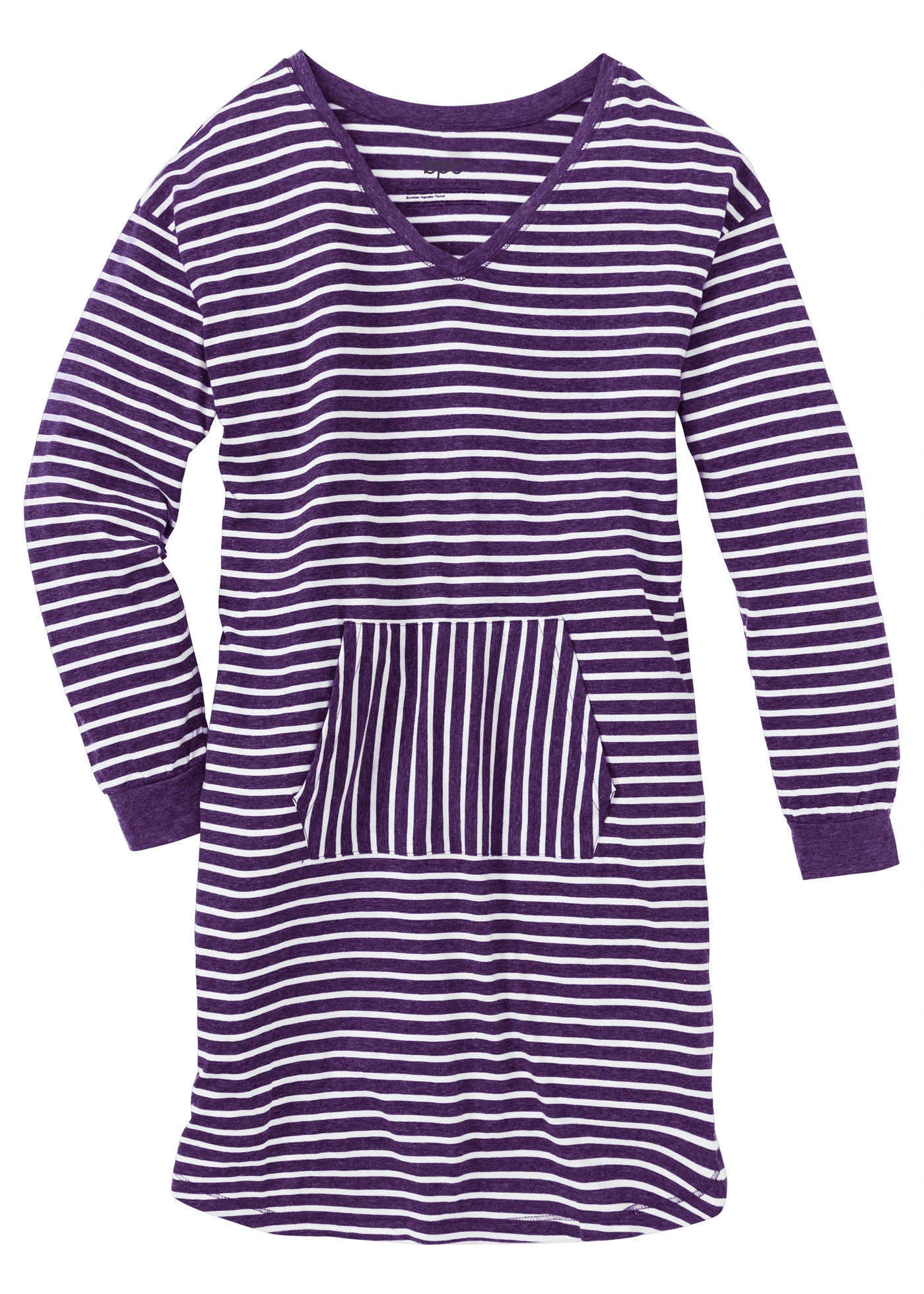 Noční košile s organickou bavlnou • fialový melír-přírodní bílá s proužky • bonprix obchod