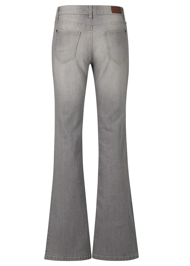 Pohodlné strečové džíny Bootcut, Mid Waist • světle šedá used • bonprix obchod
