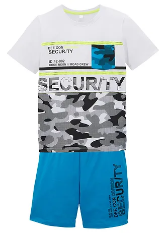Jongens shirt en korte broek (2-dlg. set) • turkoois-wit met print • bonprix online shop