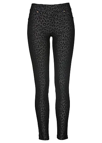 Legging in denimlook • grijs-zwart luipaardprint • bonprix online shop