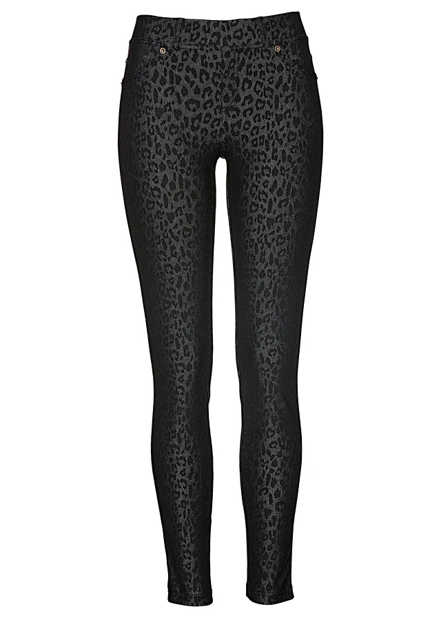 Legging effet denim • gris-noir léopard • Boutique bonprix