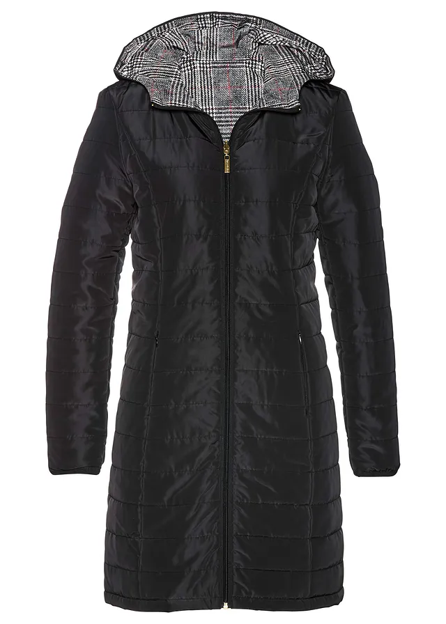 Oboustranný prošívaný kabát • černá • bonprix obchod