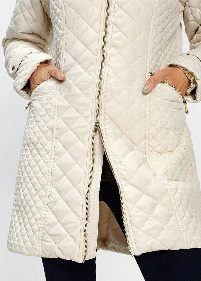 Manteau court matelassé • beige galet • product-page.page-title-suffix