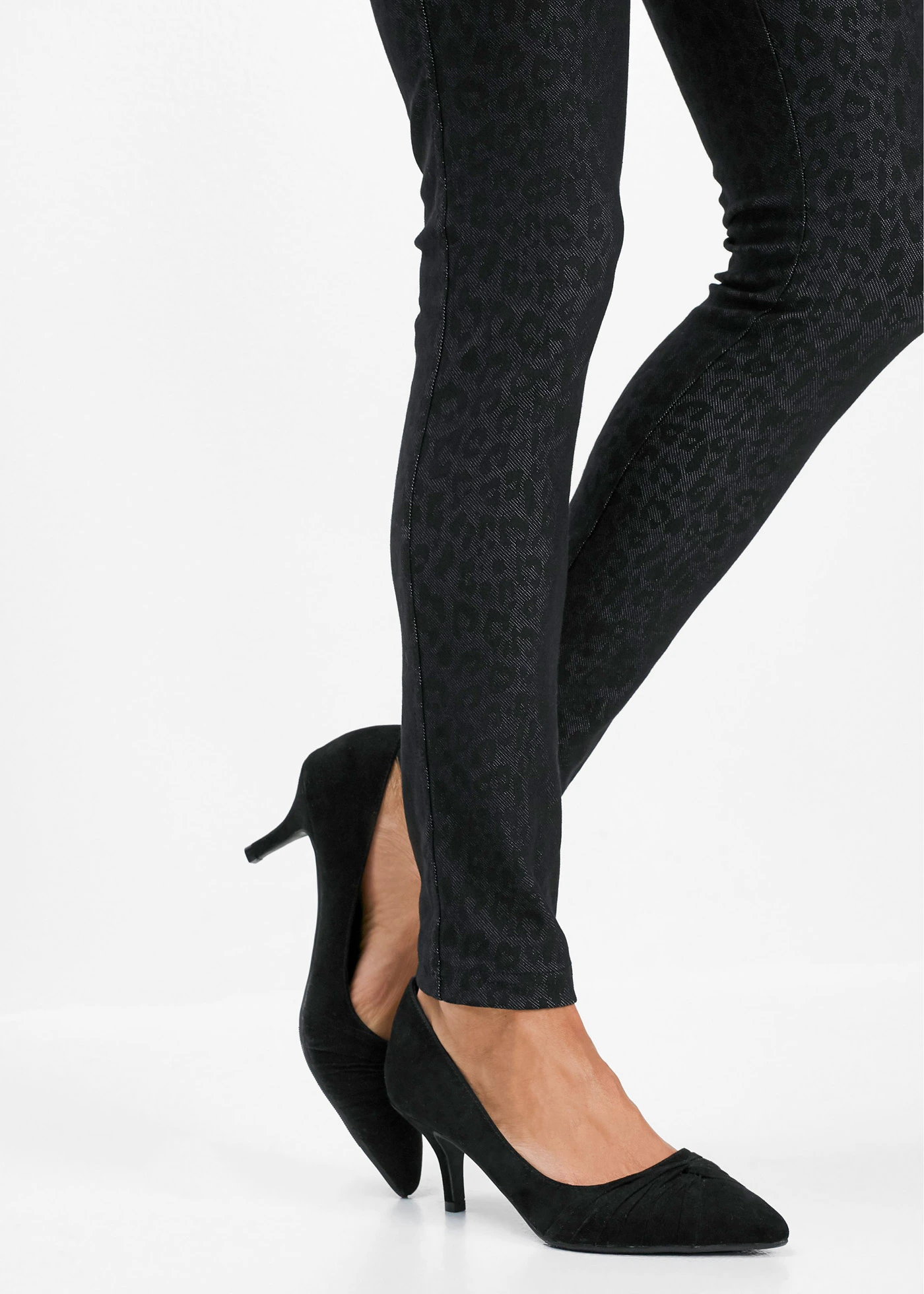 Jeggings s leopardím potiskem • šedo-černá s leopardím potiskem • bonprix obchod