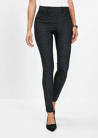 Jeggings s leopardím potiskem • šedo-černá s leopardím potiskem • bonprix obchod