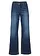 Wide leg mid waist jeans met een comfortabele band, Kleur: blue stone used