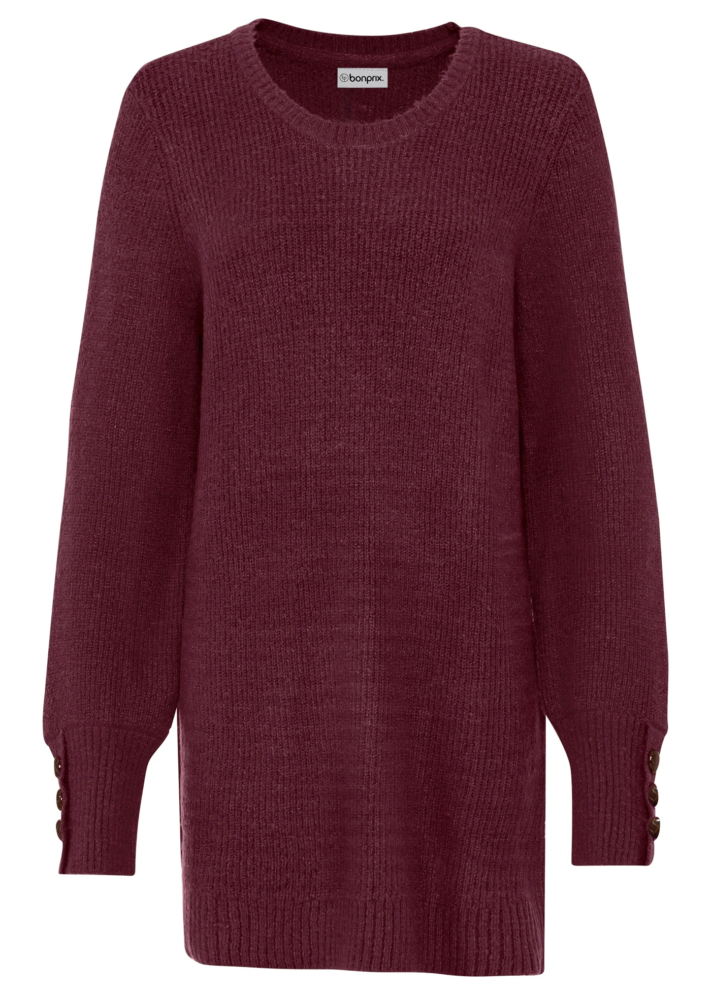 Dlouhý svetr s knoflíky • rododendronově červená • bonprix obchod