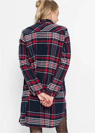 Košilové šaty z čisté bavlny • tmavě modro-červeno-bílá kostka • bonprix obchod