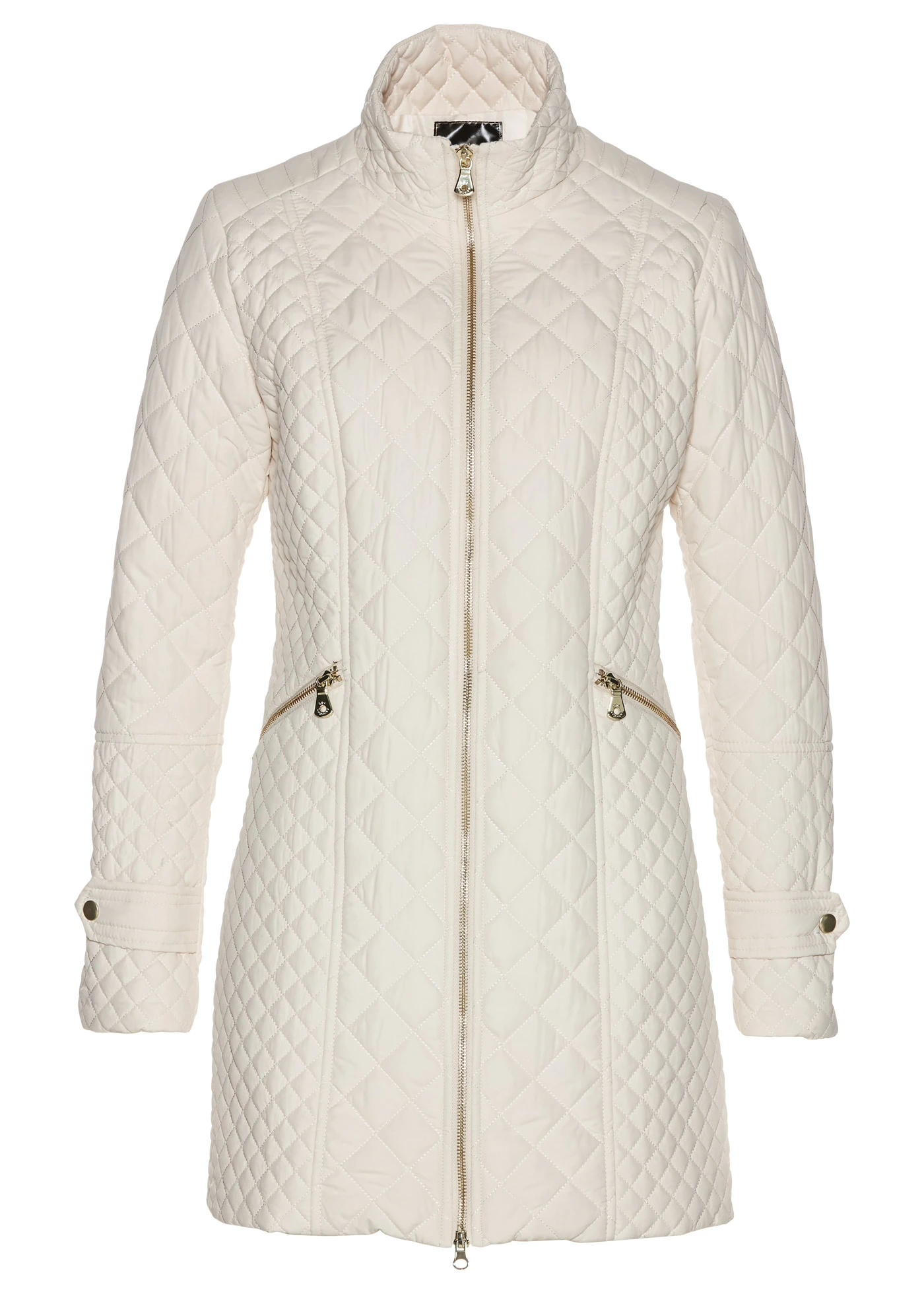 Krátký prošívaný kabát • šedobéžová • bonprix obchod