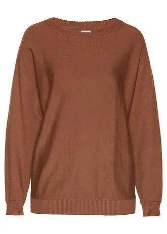 Trui met vleermuismouwen, Kleur: kastanjebruin