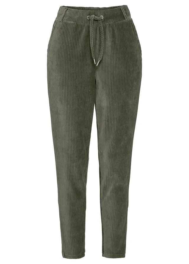 Pantaloni cu aspect reiat și talie elastică