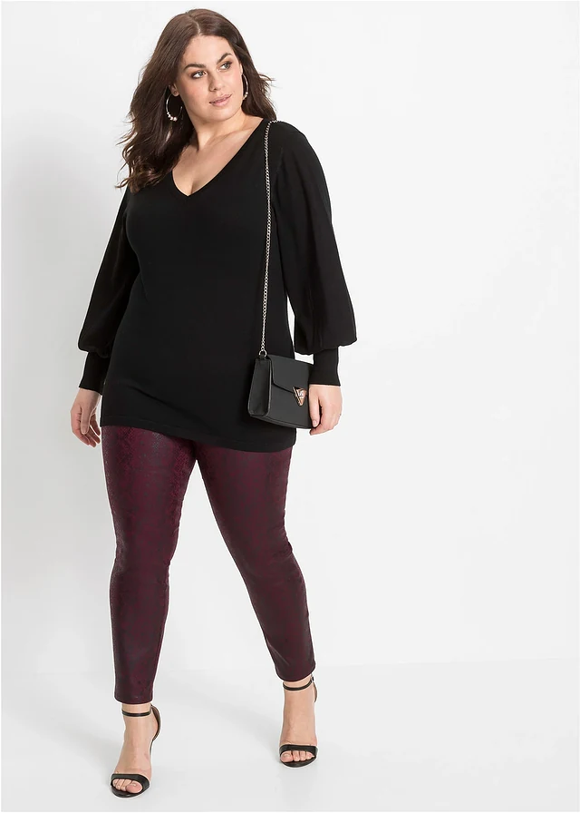 Fijngebreide trui met viscose, Kleur: zwart