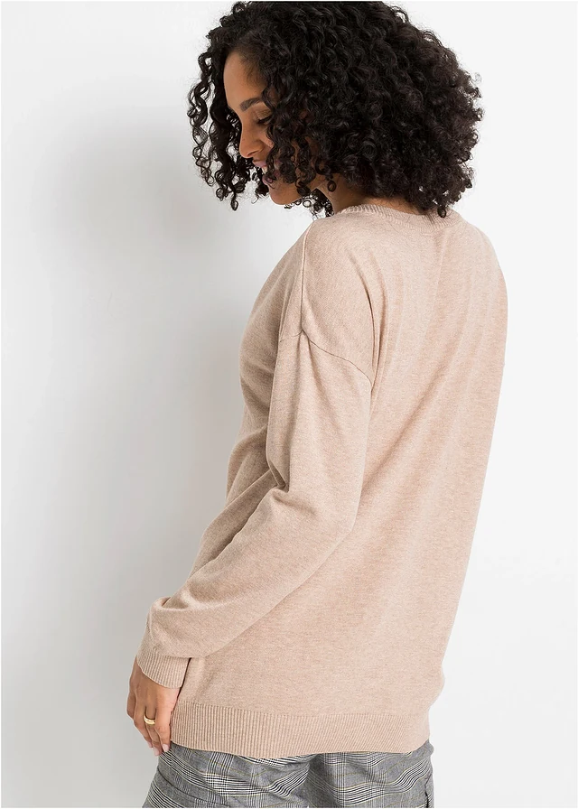 Pull oversize en viscose mélangée • beige chiné • product-page.page-title-suffix