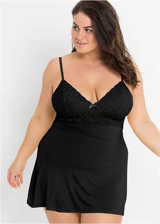 Slipdress, Kleur: zwart