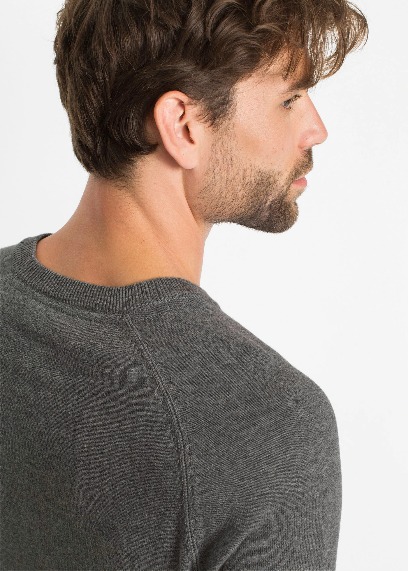 Svetr z jemné pleteniny z čisté bavlny (2 ks v balení) • šedý melír-tmavě modrá • bonprix obchod