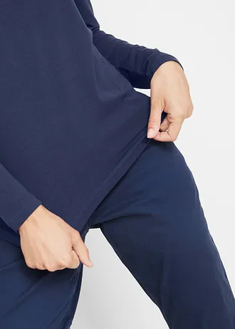 Přiléhavé triko s dlouhým rukávem • tmavě modrá • bonprix obchod