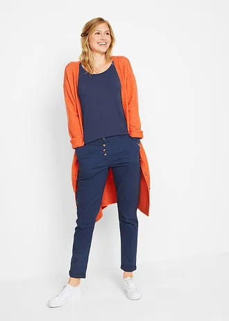 Longsleeve met ronde hals, Kleur: donkerblauw