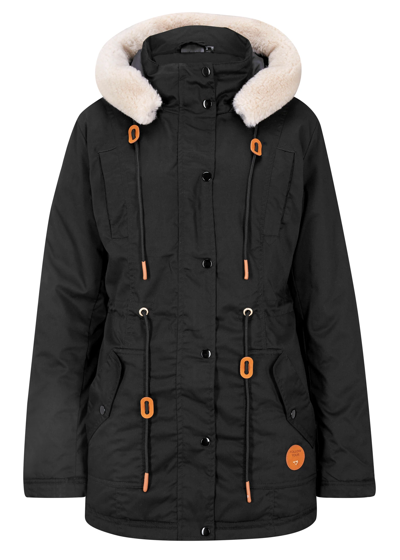 Vatovaná parka s umělou kožešinou • černá • bonprix obchod