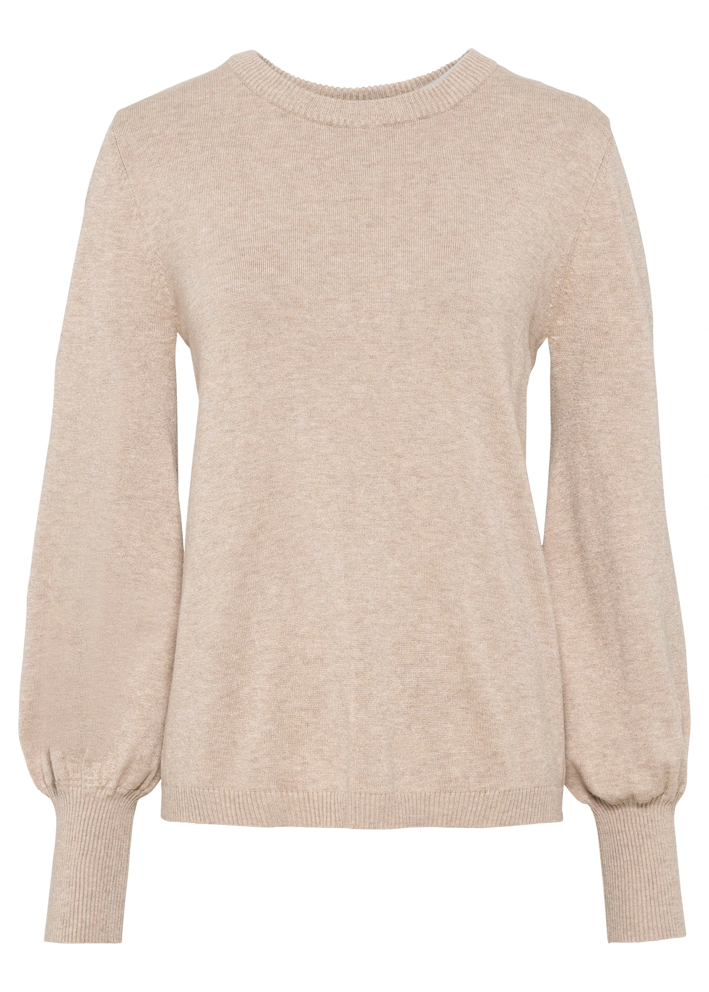 Svetr s balónovými rukávy • béžový melír • bonprix obchod