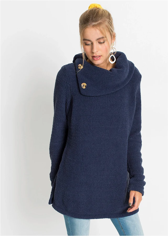 Pull long, Couleur: bleu foncé