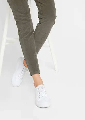 Manšestrové kalhoty s pohodlným pasem • tmavě olivová • bonprix obchod