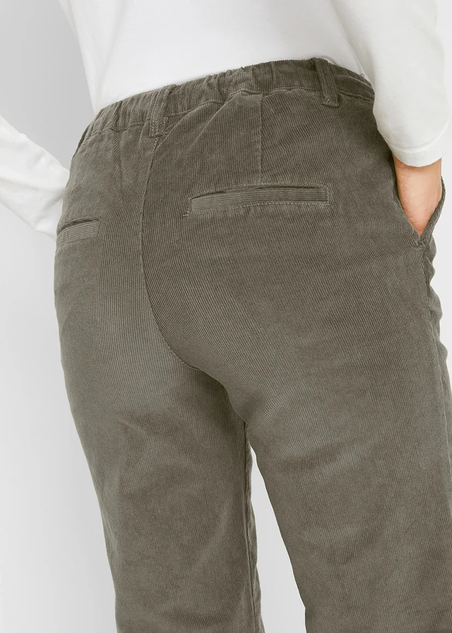 Corduroy broek met comfortabele tailleband • olijfgroen • product-page.page-title-suffix