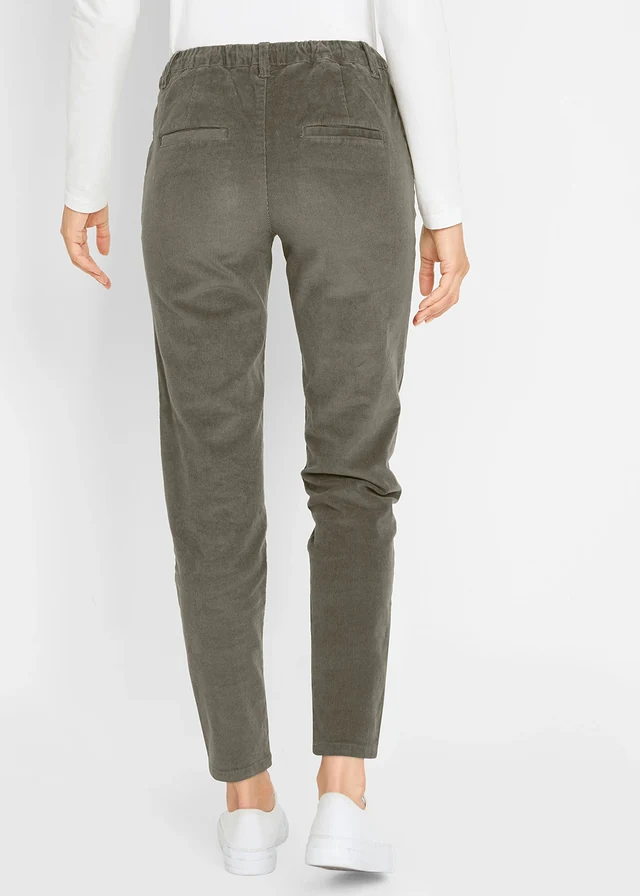Corduroy broek met comfortabele tailleband • olijfgroen • product-page.page-title-suffix