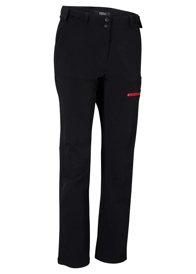 Pantalon softshell extensible à poches, déperlant, Couleur: noir