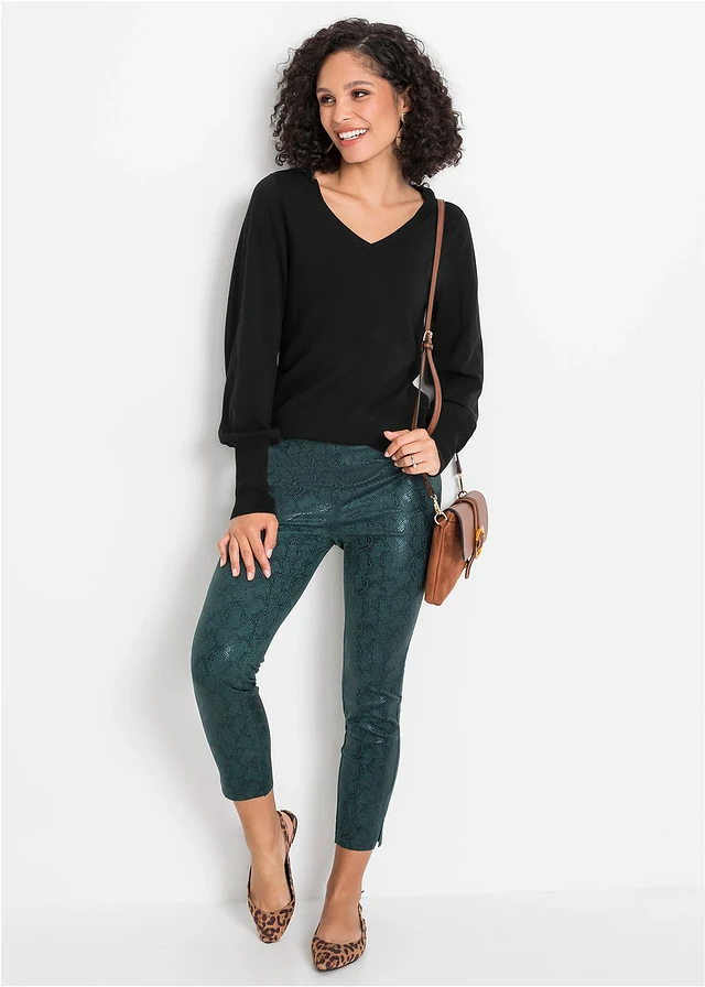 Pull en fine maille de viscose mélangée, Couleur: noir