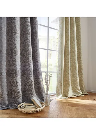 Isolerend verduisterend gordijn van jacquard (1 stuk) • zilvergrijs • bonprix online shop