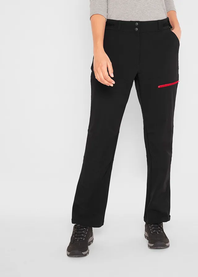 Pantalon softshell extensible à poches, déperlant, Couleur: noir
