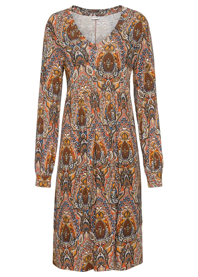 Rochie jerseu cu print paisley