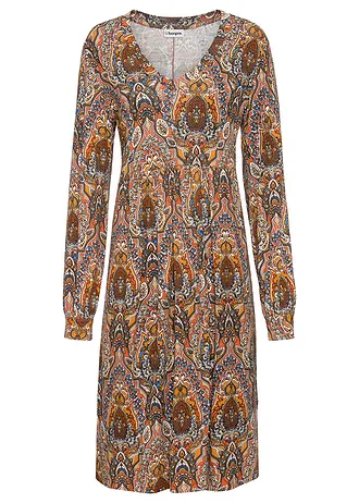 Žerzejové šaty s kašmírovým vzorem