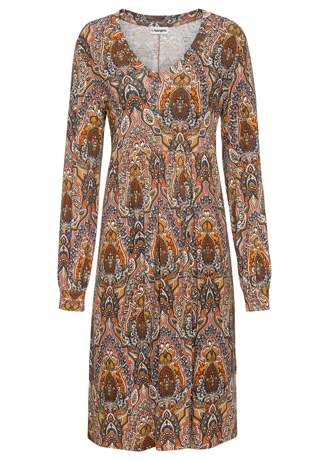 Jersey jurk met paisley