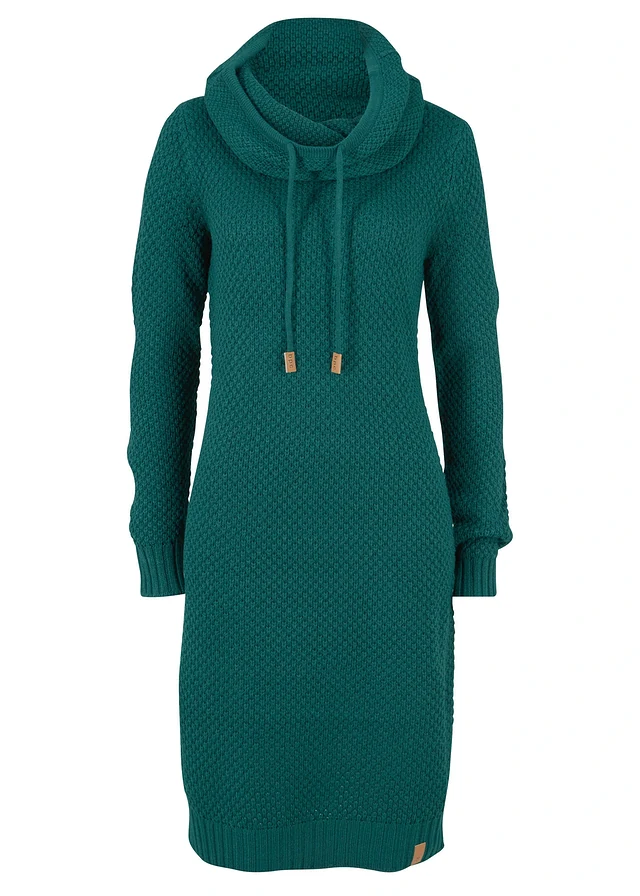 Robe en maille à col châle
