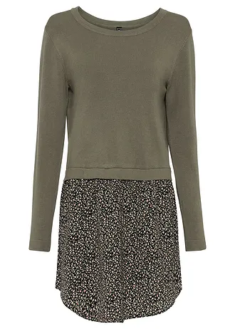 Robe pull en fine maille avec jupe montée