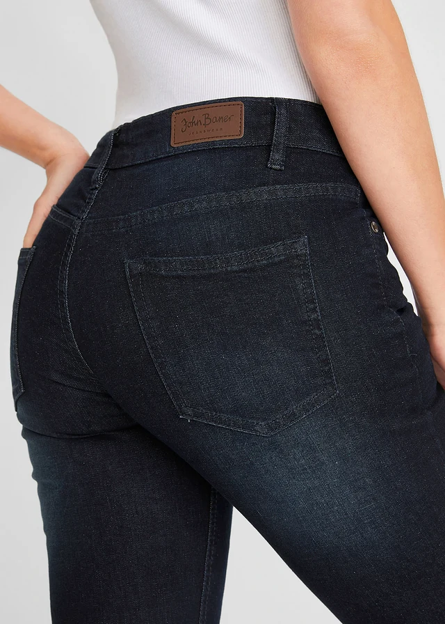 Bootcut stretch jeans, mid waist • donkerblauw used • product-page.page-title-suffix