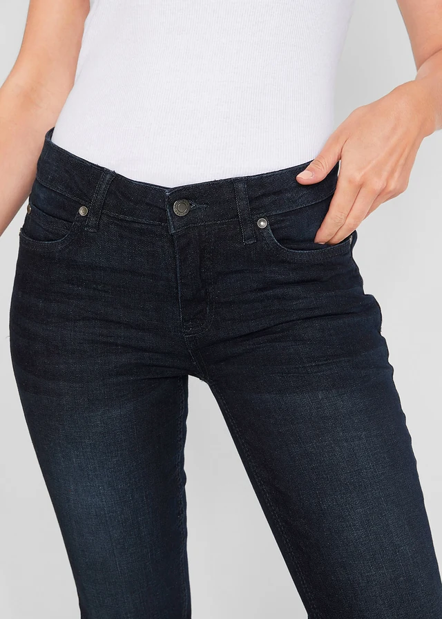 Bootcut stretch jeans, mid waist • donkerblauw used • product-page.page-title-suffix