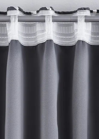 Zastiňující závěs s lesklým potiskem (1 ks v balení) • tmavě šedo-stříbrná • bonprix obchod