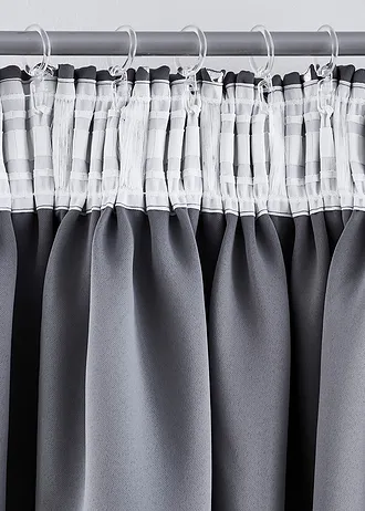 Zastiňující závěs s lesklým potiskem (1 ks v balení) • tmavě šedo-stříbrná • bonprix obchod