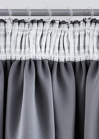 Draperie opacă suprafața lucios (1 buc.) • gri închis/argintiu • magazin bonprix