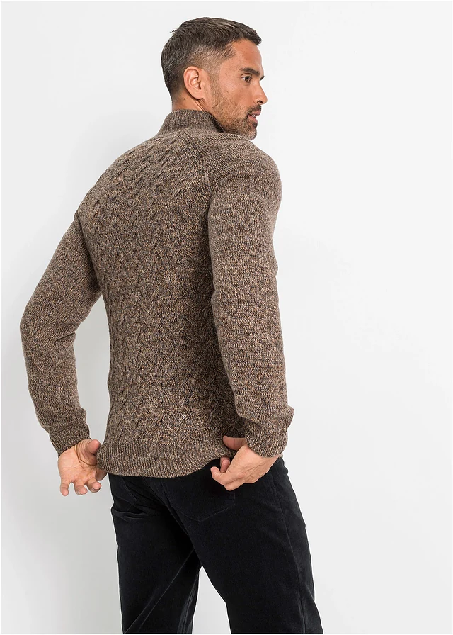 Pull camionneur à torsades • marron chiné • product-page.page-title-suffix