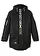 Winterjas met sportieve details en capuchon, Kleur: zwart met print